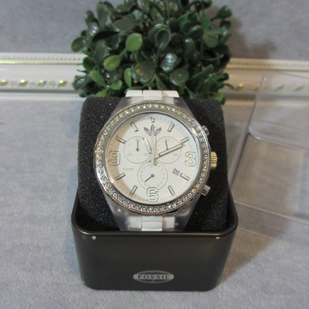 Fossil Adidas Watch White New +Tag
